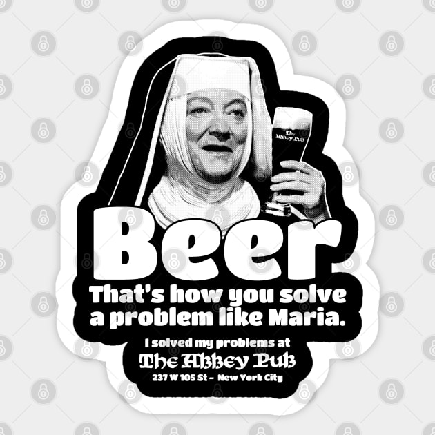 Abbey Pub Mother Superior Sticker by UselessRob